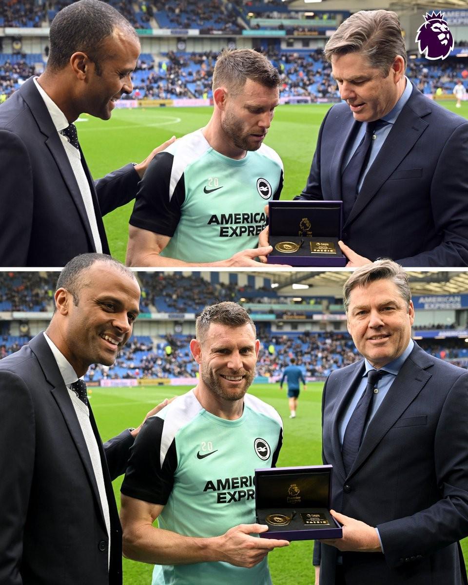 开云体育下载-致敬传奇，英超官方在本轮赛前为英超历史出场王米尔纳颁奖